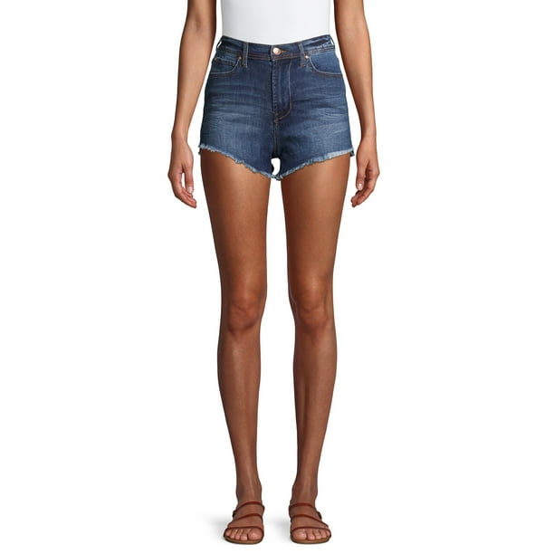 Celebrity Pink Womens High Rise Slit and Frayed Hem Shorts